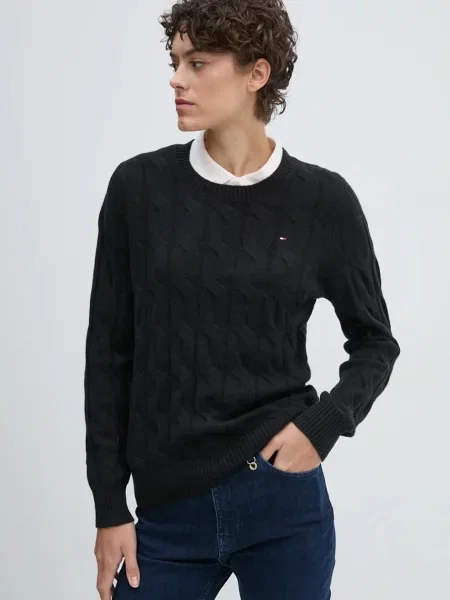 Tommy Hilfiger sveter dámsky vlnený čierna