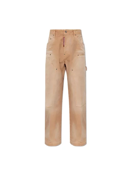 Spodnie cargo Dsquared2 beżowe