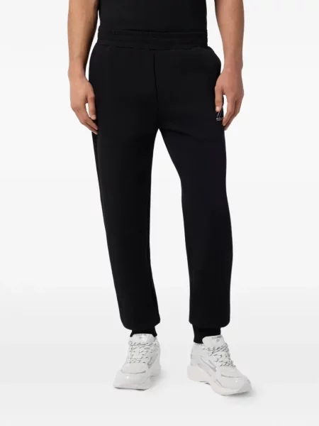 Běžecké tepláky Plein Sport s autogramem černé