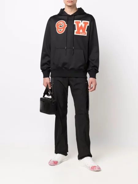 Hanorac cu glugă Off-white cu autograf alb