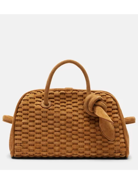 Geantă Jacquemus din piele de căprioară maro