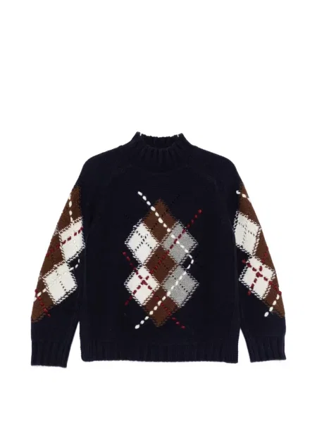 Pulover Ermanno Firenze cu model argyle albastru