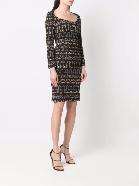 Oblekové šaty Dolce & Gabbana Pre-owned s potiskem černé