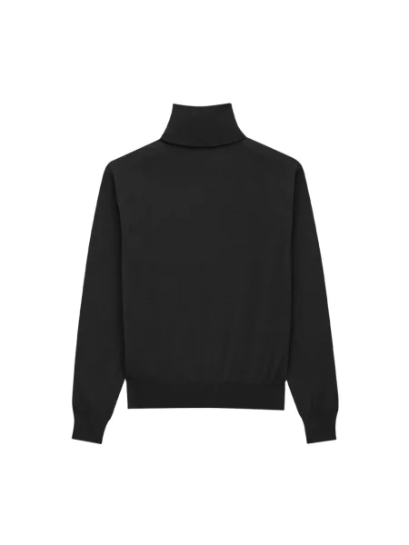 Sweter z golfem Saint Laurent z kaszmiru czarny