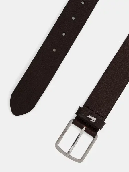 Кожаный ремень Lacoste с ремешками коричневый