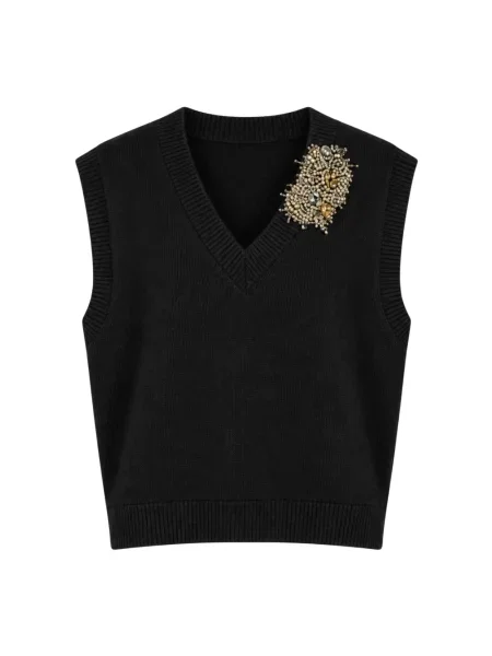 Lniany sweter Liviana Conti czarny
