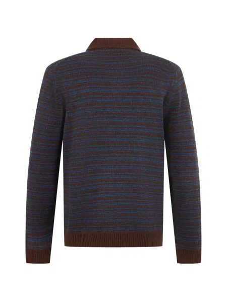 Gulerat tricou polo Slowear cu dungi maro