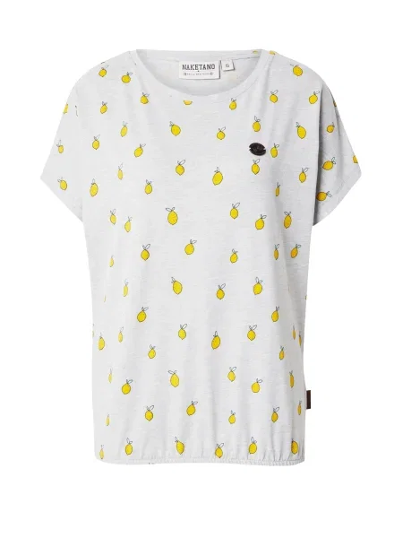 Naketano Tricou galben / gri deschis / verde pastel negru