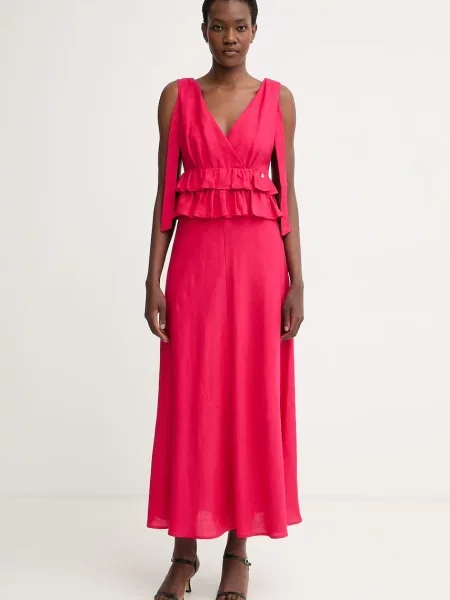 Pedro del Hierro rochie cu peplum cu in roz
