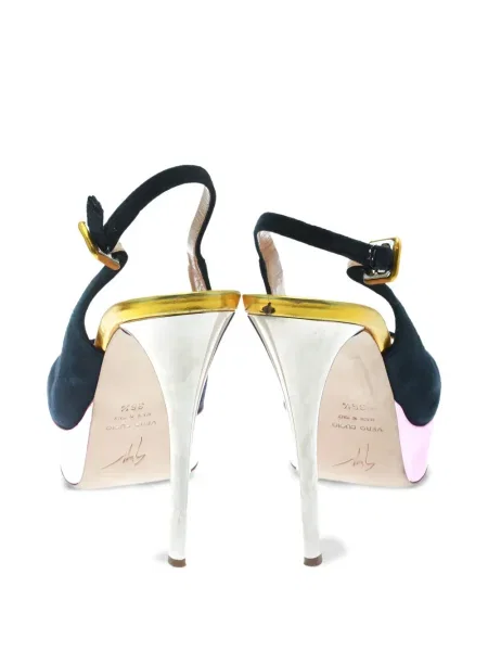 Велурени сандали Giuseppe Zanotti на платформе синьо