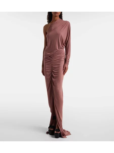 Top Rick Owens din jerseu cu un umăr gol roz