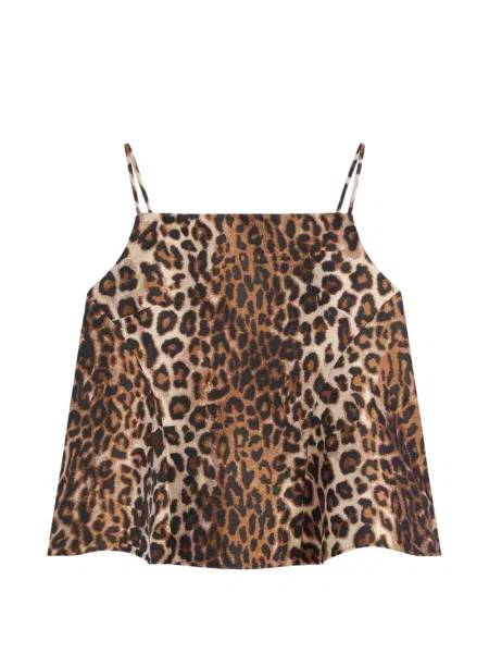 Top Givenchy cu model leopard din jacard maro