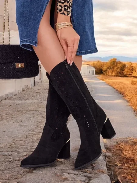 Botine Resti ajurate negru