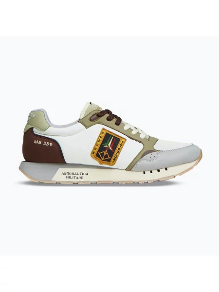 Boty Aeronautica Militare off white/green/brown/grey bílé