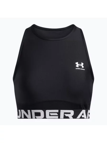 Дамски топ за тренировка Under Armour Heat Gear Rib Tank black/black/white бяло
