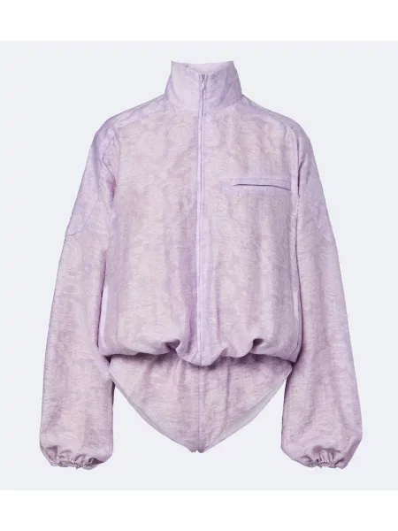 Salopetă scurtă Christopher Esber din jacard violet