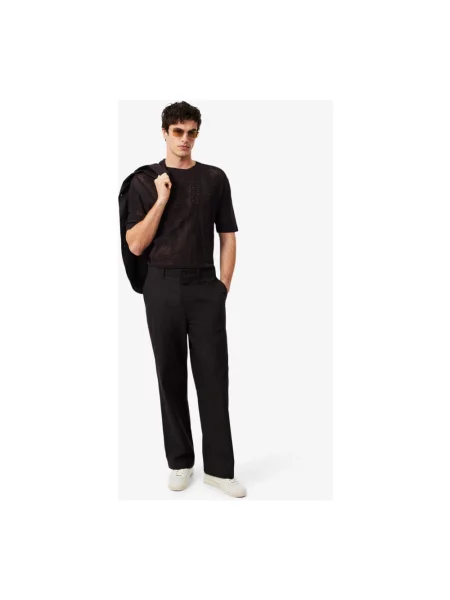 Dzianinowy sweter Lacoste brązowy