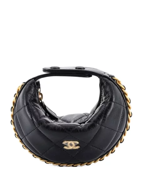Καπιτονέ κολιέ Chanel Pre-owned μαύρο