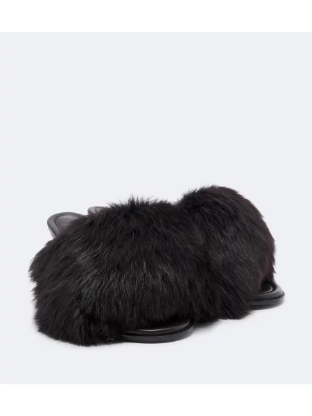 Papuci tip mules Bottega Veneta din piele de oaie maro