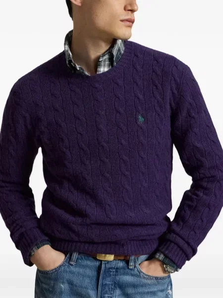 Gulerat șosete Polo Ralph Lauren de lână cu dungi negru