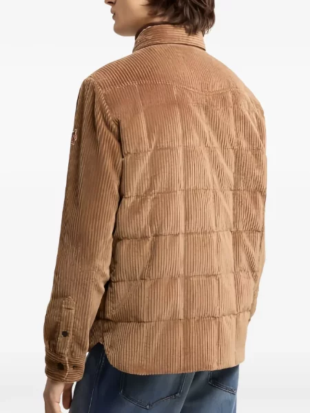 Matlasat geacă Moncler Grenoble de catifea cord maro