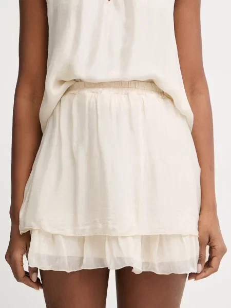 Haveone spódnica z dodatkiem jedwabiu beżowa