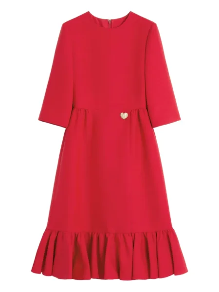 Rochie midi Valentino Garavani din crep până la genunchi de costum roșu