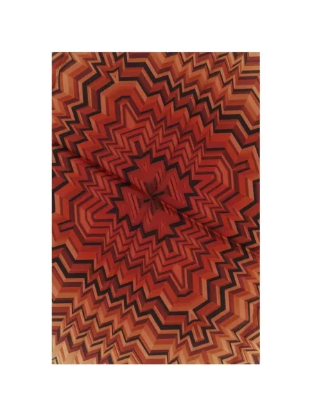 Fular Missoni cu imprimeu geometric maro