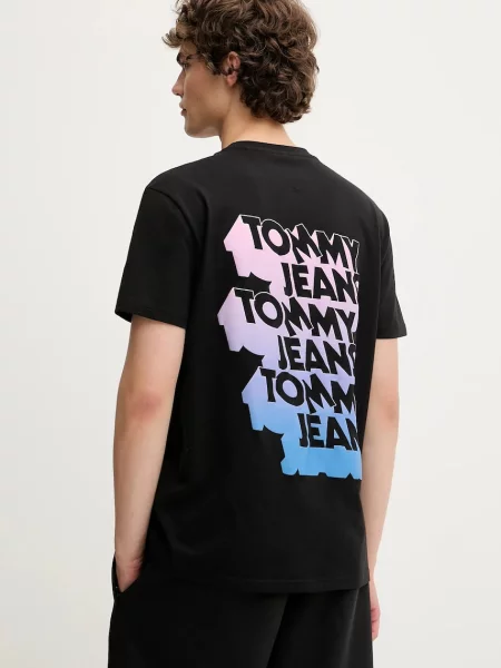Тениска Tommy Jeans с принт черно