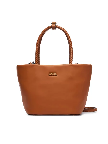 Torbica Tommy Hilfiger Th Marina Bucket Leather smeđa