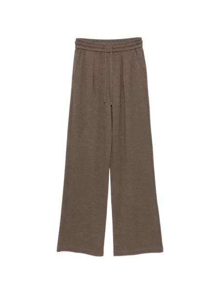 Pantaloni Max Mara alergare cu cordon maro