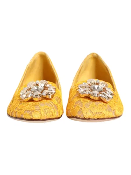 Balerinki Dolce And Gabbana koronkowe żółte