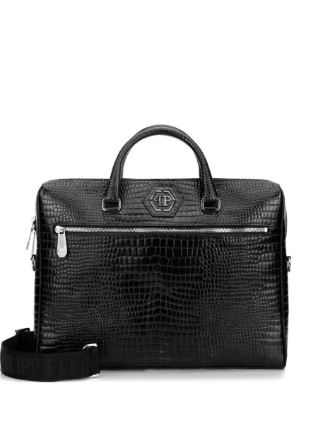 Taška na notebook Philipp Plein s potiskem černá