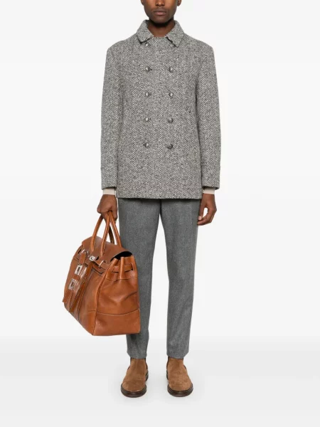 Pantaloni Brunello Cucinelli de flanelă gri