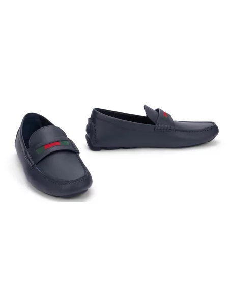 Półbuty Gucci skórzane niebieskie