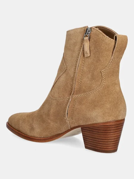 Lauren Ralph Lauren velúr bokacsizma Harpher magassarkú barna