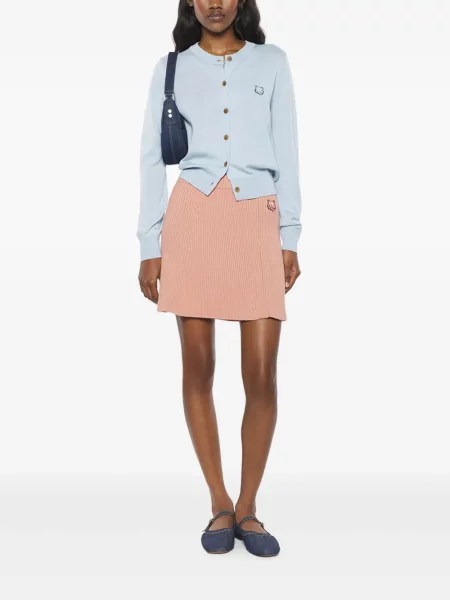 Fusta mini Maison Kitsune tricotate roz