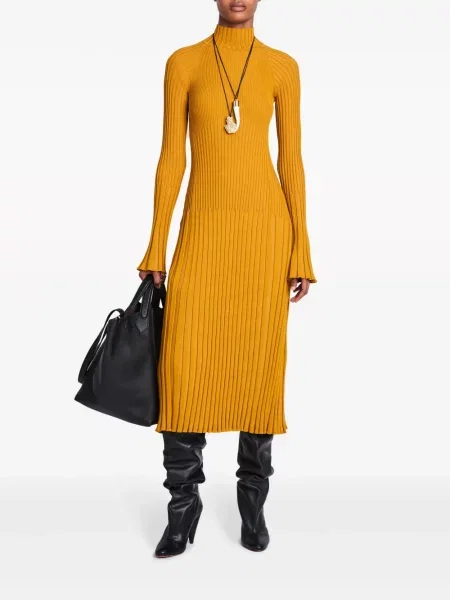Kostiumas briaunotas midi suknelė Proenza Schouler iki kelių oranžinė