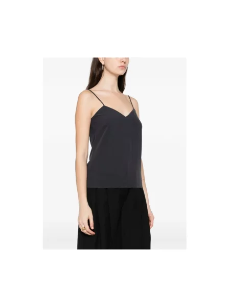 Lniany top Max Mara czarny