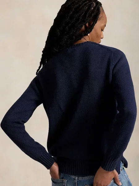 Polo Ralph Lauren Sveter / námornícka modrá / hnedá / červená béžová