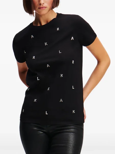 Stras tricou Karl Lagerfeld negru
