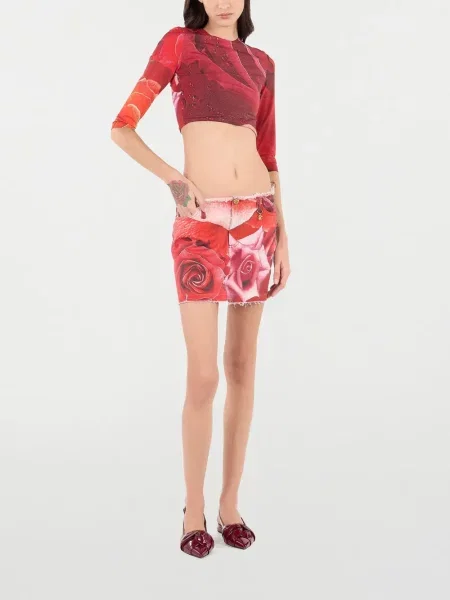 Tricou Roberto Cavalli cu imagine roșu
