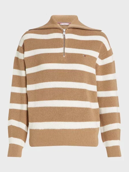 У смужку светр Tommy Hilfiger бежевий