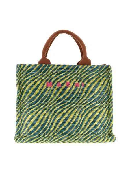Shopperka Marni z logo zielona