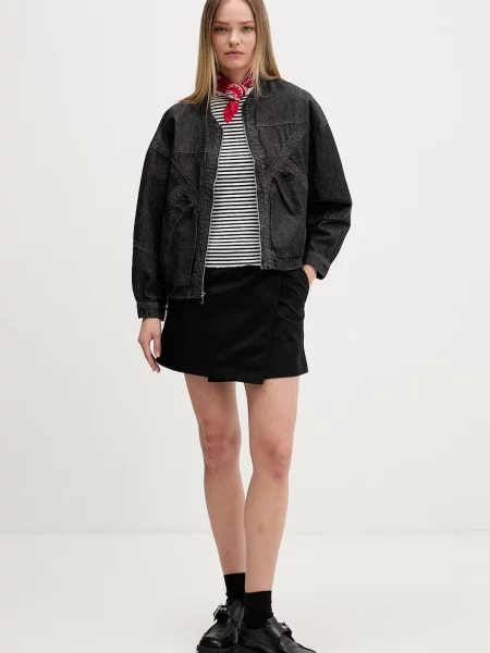Tommy Jeans kratka majica z elastanom črna