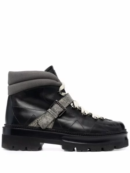 Botine Bally cu șireturi din piele negru