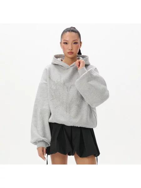 Cropp Худі з написом із аплікацією light grey сіре