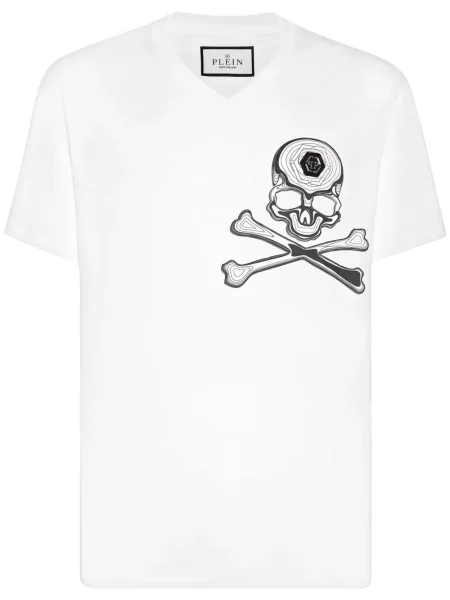 Tricou Philipp Plein cu imagine alb