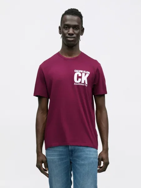Calvin Klein Tričko cyklaménová biela