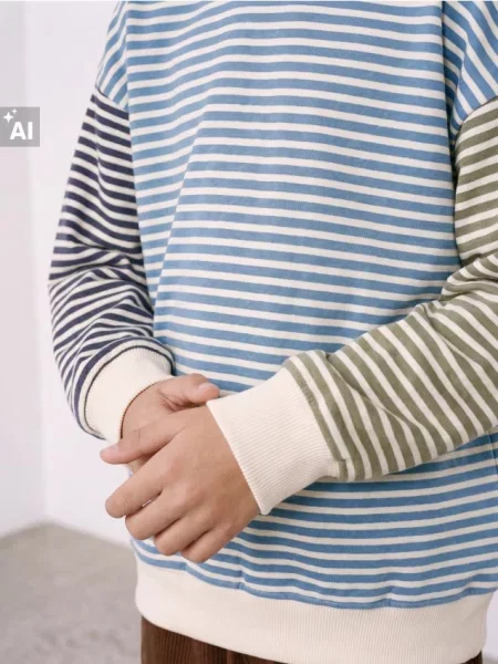 Sinsay Pruhovaná mikina crewneck s bavlnou vícebarevná